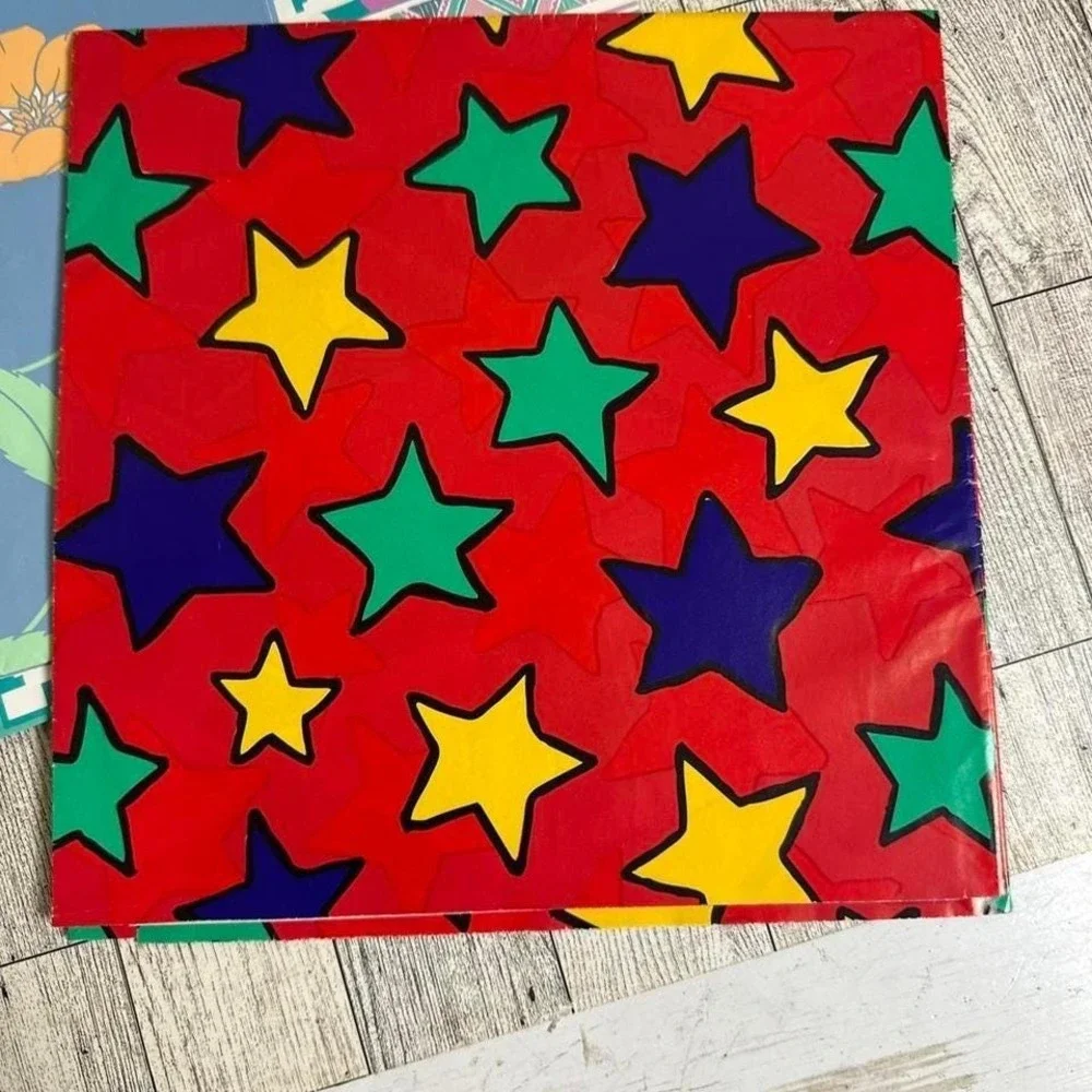 Vintage 90s Cleo Gift Wrap Floral Apples Wrapping Paper All Occasion Lot of 9